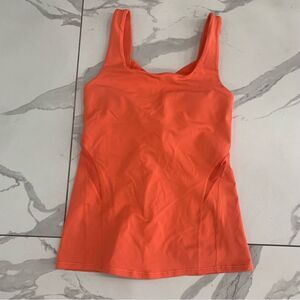 Lululemon Rise and Fold Criss Cross Coral Tank Women Size 4 built In Bra